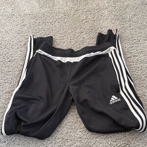 Adidas Black Joggers with White Stripes